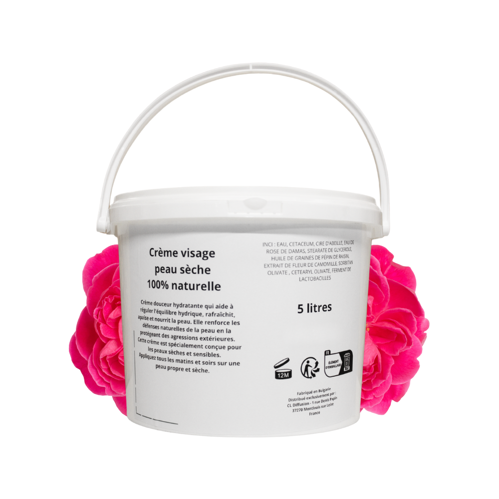 Crème visage peau sèche - gros contenant 5 LITRES