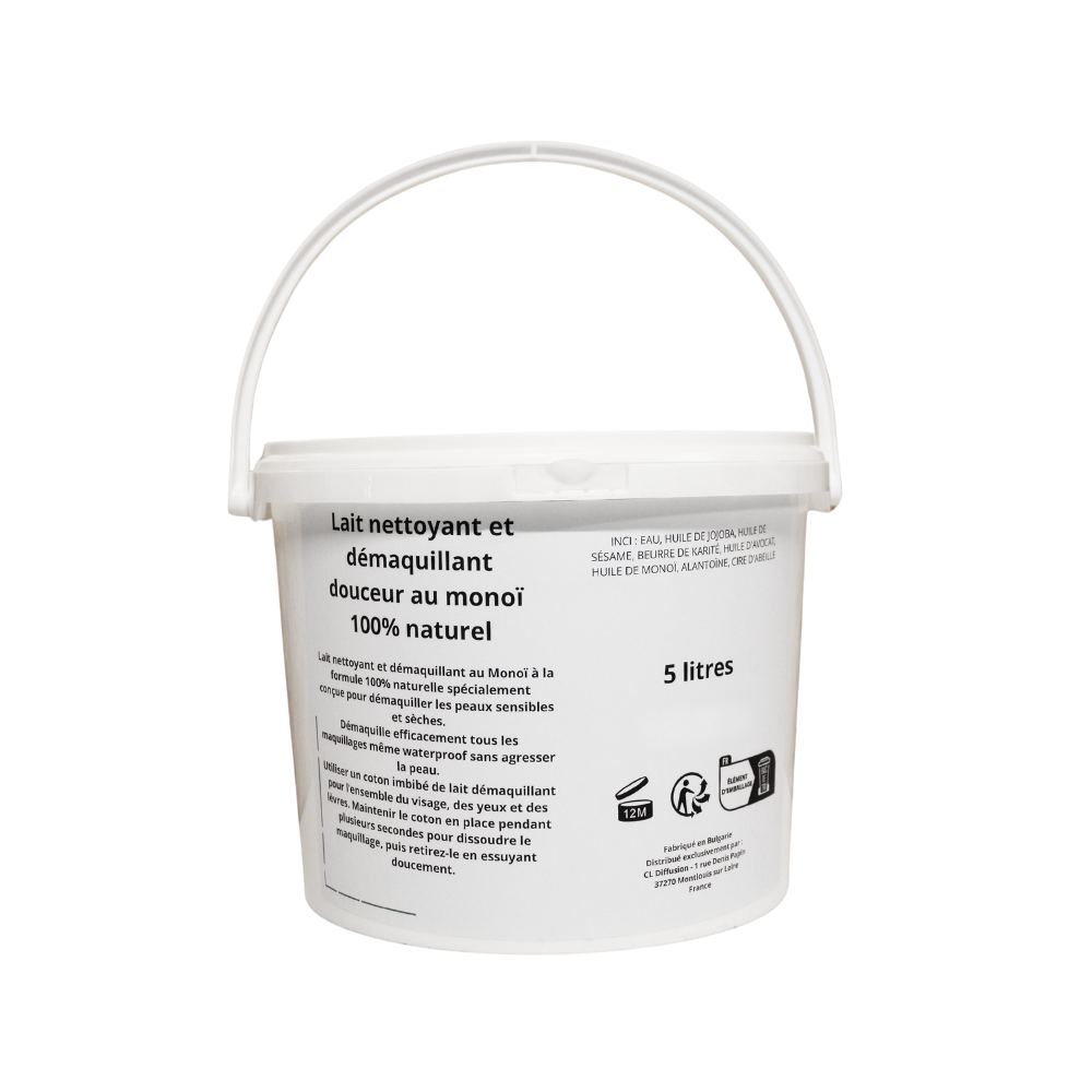 Lait nettoyant/démaquillant au monoi - gros contenant 5 LITRES