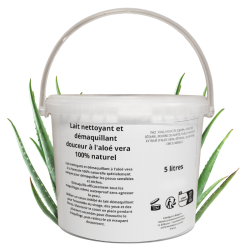 Lait nettoyant/démaquillant à l'aloe vera - gros contenant 5 LITRES