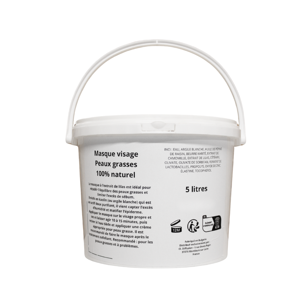Masque visage peau grasse - gros contenant 5 LITRES