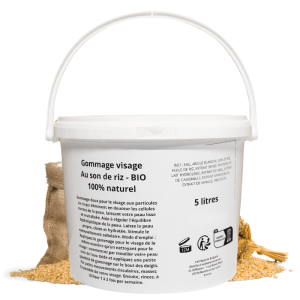 Gommage visage - Au son de riz - gros contenant 5 LITRES