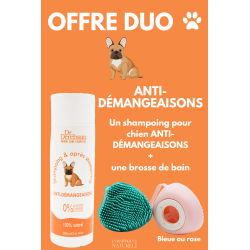 Shampoing pour chien 200ml  brosse de bain - OFFRE DUO - ANTI-DÉMANGEAISONS