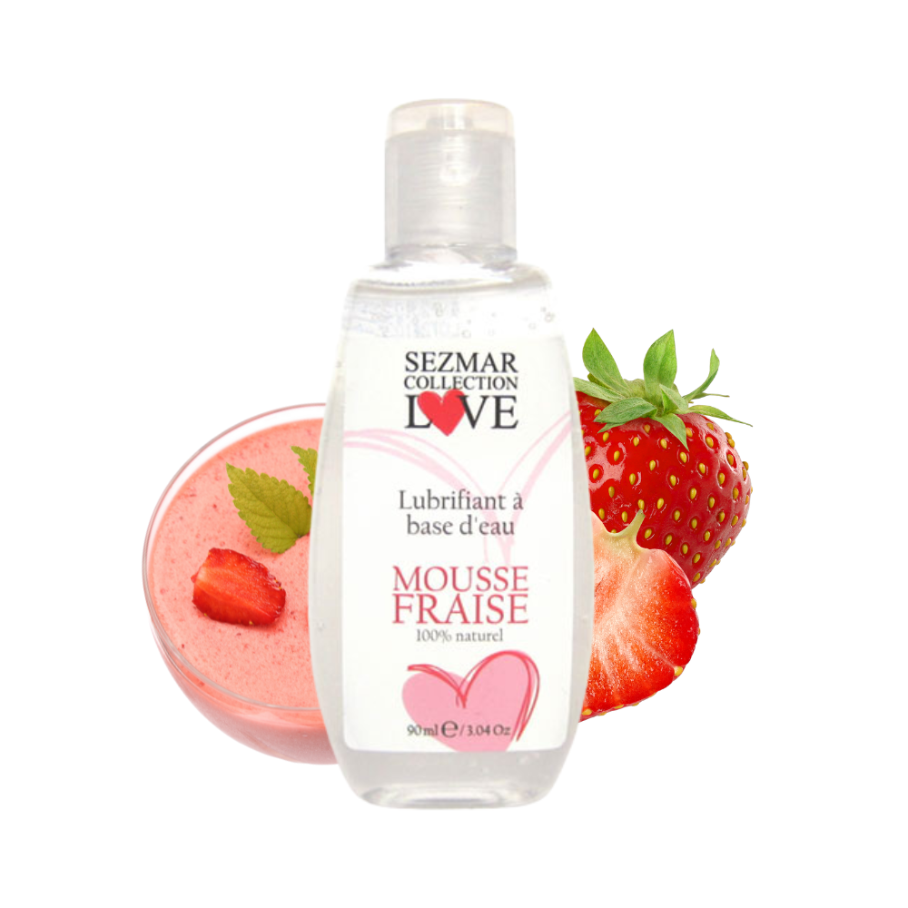Lubrifiant à base d'eau 100% naturel Mousse fraise 90 ml