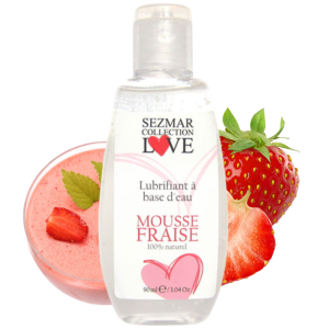 Lubrifiant à base d'eau 100% naturel Mousse fraise 90 ml