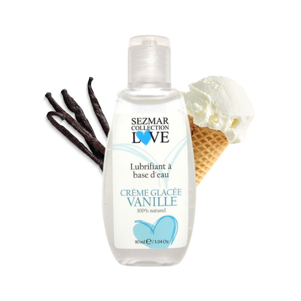 Lubrifiant à base d'eau 100% naturel Crème glacée vanille 90 ml