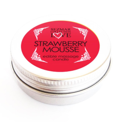 Mini Bougie de massage mousse fraise 100% naturelle 30ml