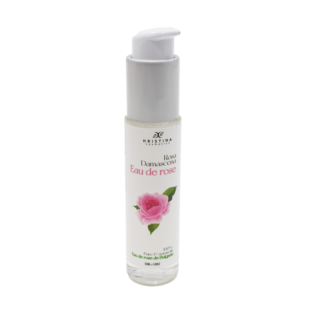 Eau florale naturelle à la rose de Damas - 50ml 100% naturelle - Format voyage