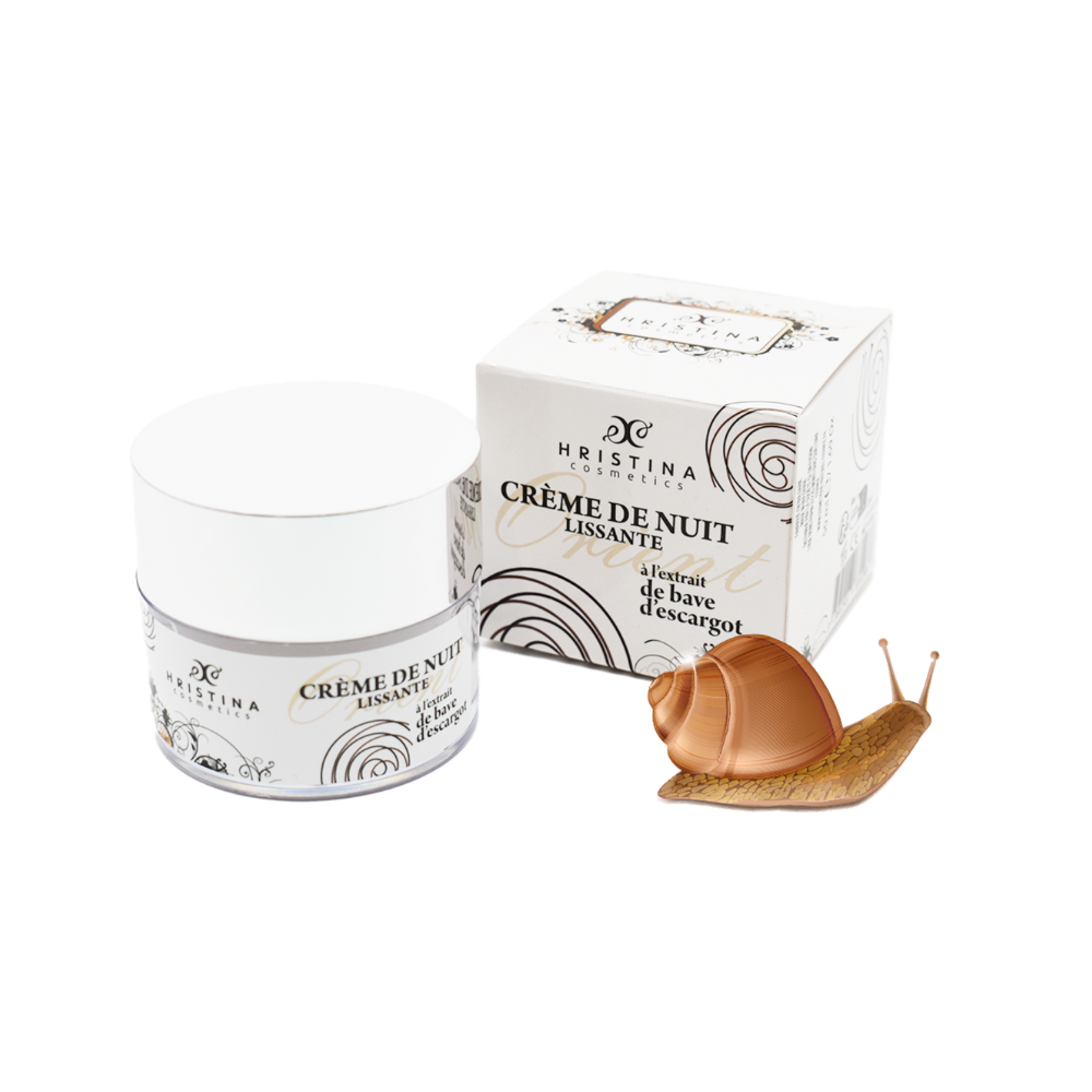 Crème de nuit hydratante à base de bave d'escargot 50ml 100% naturelle