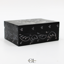 Boîte à bijoux en pierre Saponite rectangle Arbre de Vie 10cm