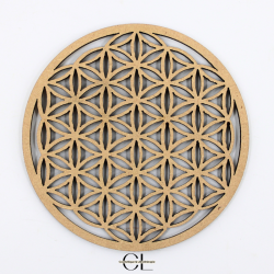 Plaque Fleur de Vie Sculptée Bois 10cm
