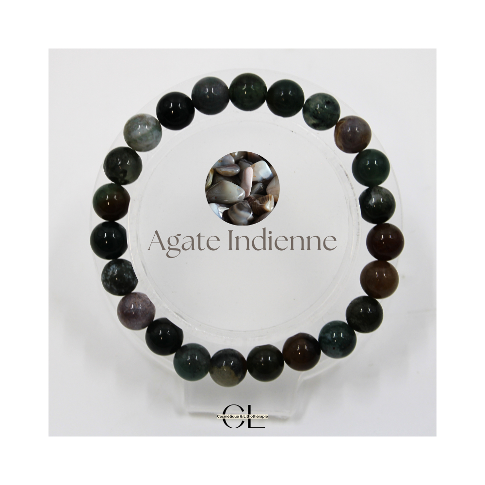Bracelet en pierre naturelle Agate Indienne AB 8mm