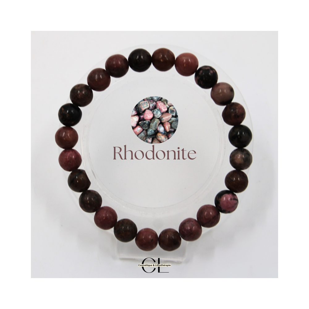 Bracelet en pierres naturelles Rhodonite AB 8mm