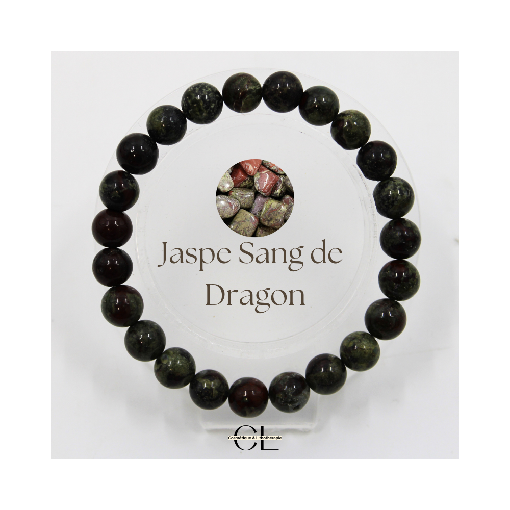 Bracelet en pierres naturelles Jaspe Sang de Dragon A 8-9mm