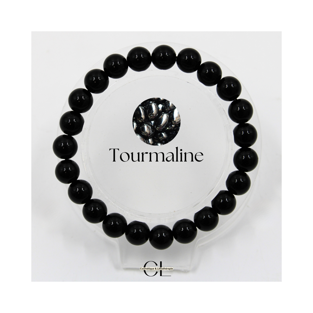 Bracelet en pierres naturelles Tourmaline noire A 8mm