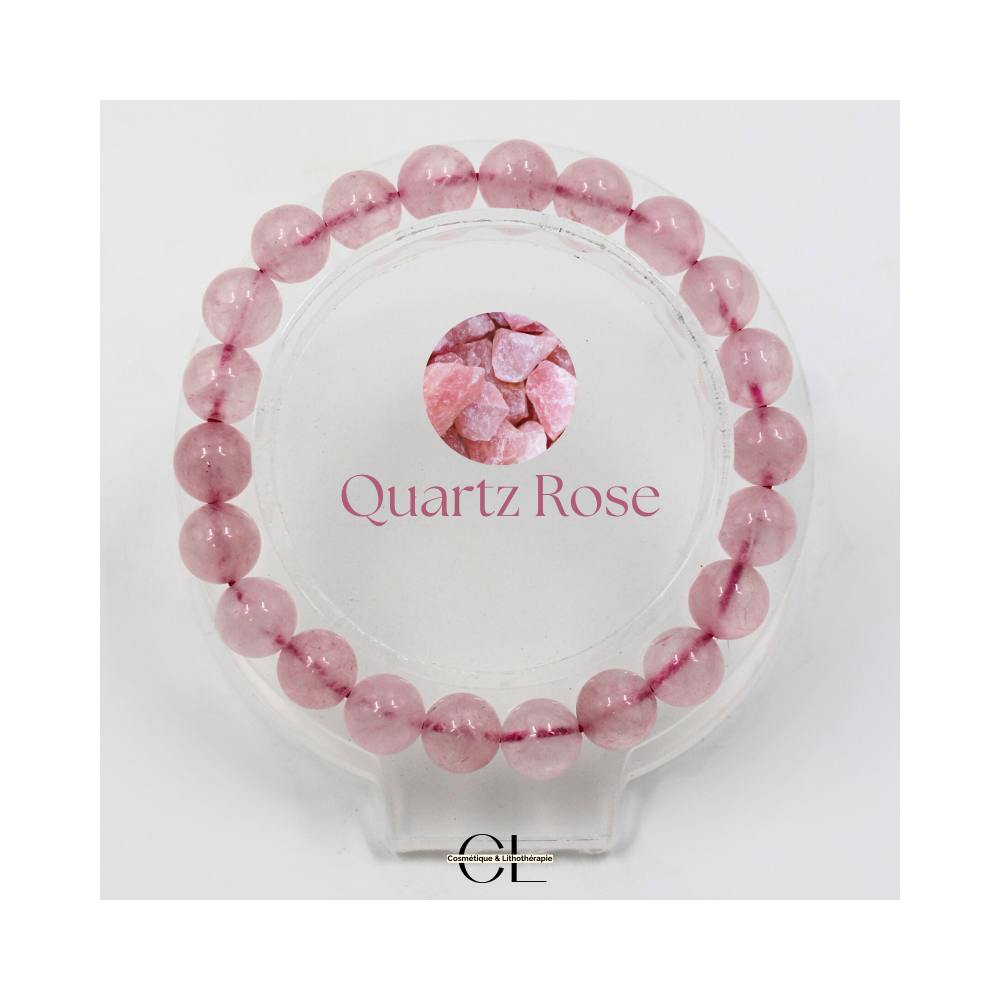 Bracelet en pierres naturelles Quartz Rose A 8mm