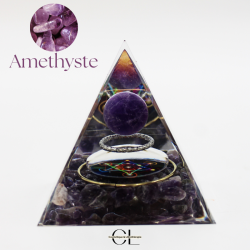 Orgonite pyramide Amethyste Métatron