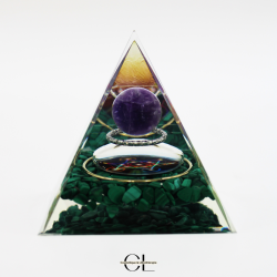 Orgonite pyramide Amethyste  Malachite Métatron
