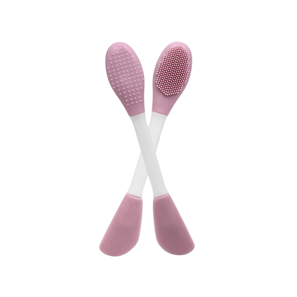 Spatule  brosse visage à double face rose