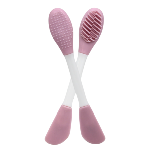 Spatule  brosse visage à double face rose