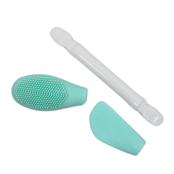 Spatule  brosse visage à double face bleue
