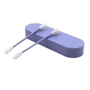 2 cotons-tiges réutilisables  boite de rangement - Violet