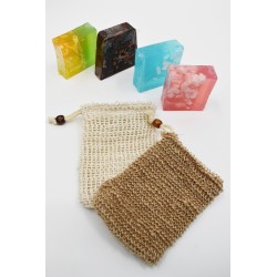 Sac à savon en sisal - Marron