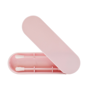 2 cotons tiges réutilisables  boite de rangement - Rose