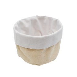 Panier en tissu - Blanc et beige