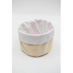 Panier en tissu - Blanc et beige