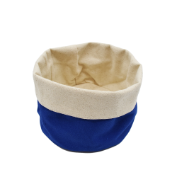 Panier en tissu - Bleu et beige