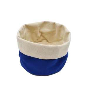 Panier en tissu - Bleu et beige